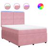 vidaXL Cama com molas/colch&atilde;o 140x190 cm veludo rosa
