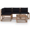 vidaXL 5 pcs conjunto lounge de jardim c/ almofad&otilde;es preto