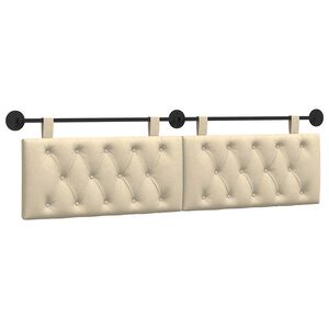 vidaXL Cabeceira suspensa Creme Tecido