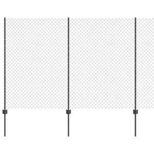 vidaXL Cerca com Poste Cinzento