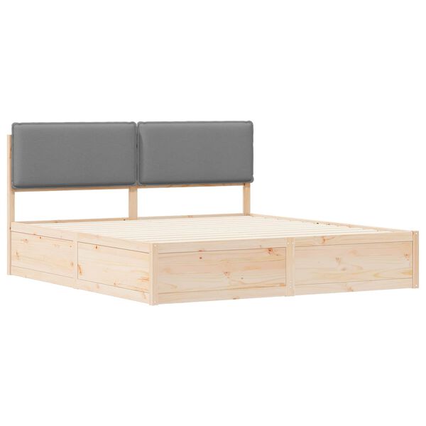 vidaXL Estrutura de Cama com Cabeceira Estofada Cinzento-claro