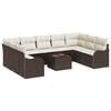 vidaXL Conjunto de Sof&aacute; de Jardim Castanho vime PE