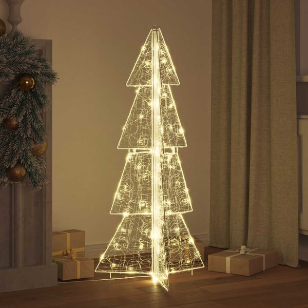 vidaXL &Aacute;rvore de Natal com 100 LEDs Branco quente 120 cm Acr&iacute;lo