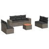 vidaXL 8 pcs conjunto sof&aacute;s de jardim c/ almofad&otilde;es vime PE cinzento