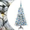 vidaXL &Aacute;rvore de Natal Articulada Artificial Verde e branco 120 cm