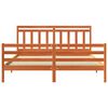 vidaXL Estrutura da Cama com cabeceira Marrom Cera 180 x 200 cm