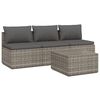 vidaXL 4 pcs conjunto lounge de jardim c/ almofad&otilde;es vime PE cinzento