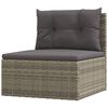 vidaXL 7 pcs conjunto lounge de jardim c/ almofad&otilde;es vime PE cinzento