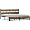 vidaXL Estrutura de cama sem colch&atilde;o 180x200cm metal carvalho fumado