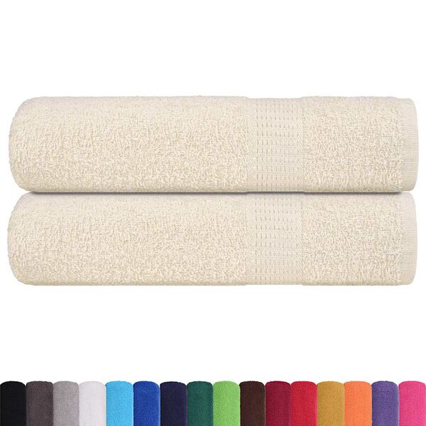 vidaXL Toalhas de banho FROGN 2 pcs 100x150 cm 360 g/m&sup2; creme