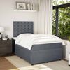 vidaXL Cama boxspring com colch&atilde;o 120x200 cm veludo cinzento-escuro
