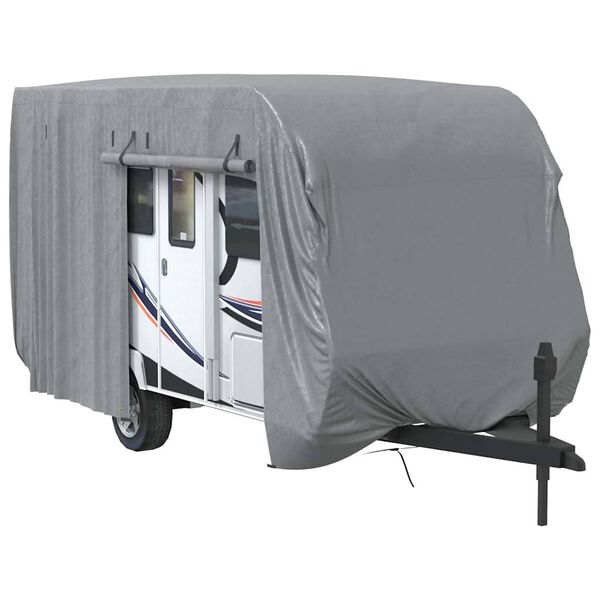 vidaXL Cobertura caravana 460x250x220 cm tecido não tecido cinzento