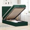 vidaXL Estrutura cama otomana colch&otilde;es 80x200cm veludo verde escuro