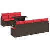 vidaXL Conjunto de Sof&aacute; de Jardim 8 unid. Castanho Rattan Sint&eacute;tico
