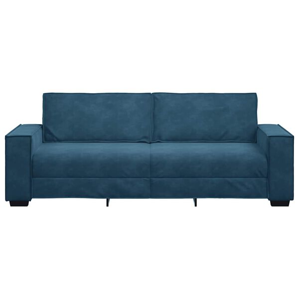 vidaXL Sof&aacute; de 3 lugares 220x78x84 cm veludo azul