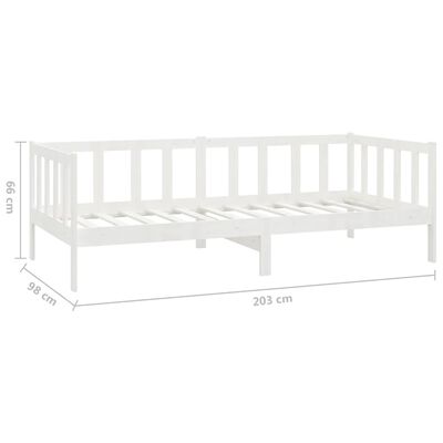 vidaXL Sofá-cama com colchão 90x200 cm pinho maciço branco