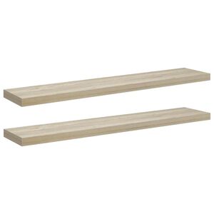 vidaXL Prateleiras parede suspensas 2 pcs 120x23,5x3,8cm MDF carvalho