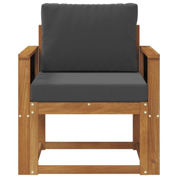 vidaXL Sof&aacute; exterior Madeira de Ac&aacute;cia maci&ccedil;a e Poli&eacute;ster Natural