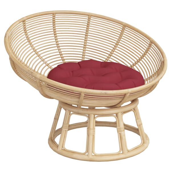 vidaXL Almofad&atilde;o redondo &Oslash; 60 x11 cm tecido oxford vermelho tinto