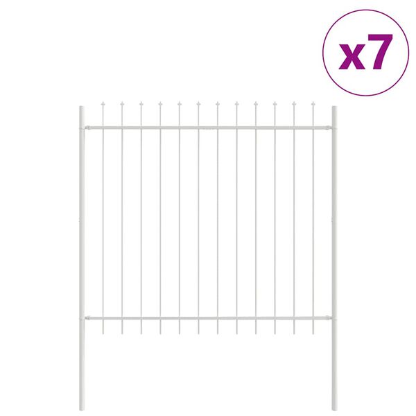 vidaXL Cerca para Jardim 7 pcs Branco 11,9 x 1,5 m
