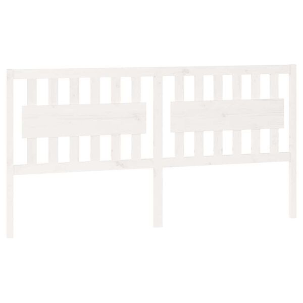 vidaXL Cabeceira de cama 185,5x4x100 cm madeira de pinho maci&ccedil;a branco