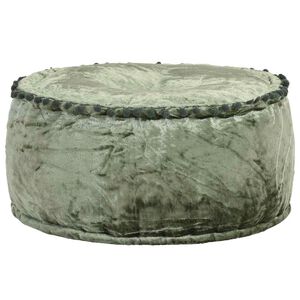 vidaXL Pufe redondo 40x20 cm veludo verde
