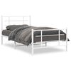 vidaXL Estrutura de cama com cabeceira e p&eacute;s 100x200 cm metal branco