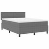vidaXL Cama Box Spring LED Cinza Claro e Branco 140 x 190 cm