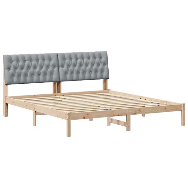 vidaXL Estrutura de Cama com Cabeceira Estofada Castanho 180 x 200 cm