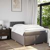 vidaXL Cama boxspring c/ colch&atilde;o 120x190cm tecido castanho-acinzentado