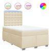 vidaXL Cama boxspring com colch&atilde;o 120x190 cm tecido cor creme