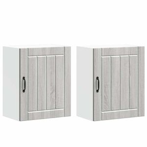 vidaXL Arm&aacute;rios de parede para cozinha, 2 pe&ccedil;as, Lucca, cinza, madeira engenheirada Sonoma