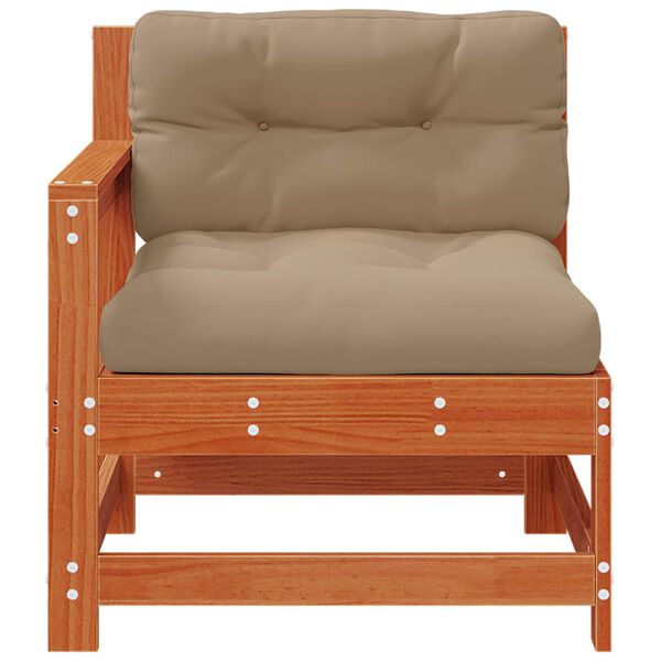vidaXL Sof&aacute; de Canto para Jardim Madeira de pinho maci&ccedil;o Castanho Cera
