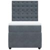 vidaXL Cama com molas/colch&atilde;o 100x200 cm veludo cinza-escuro