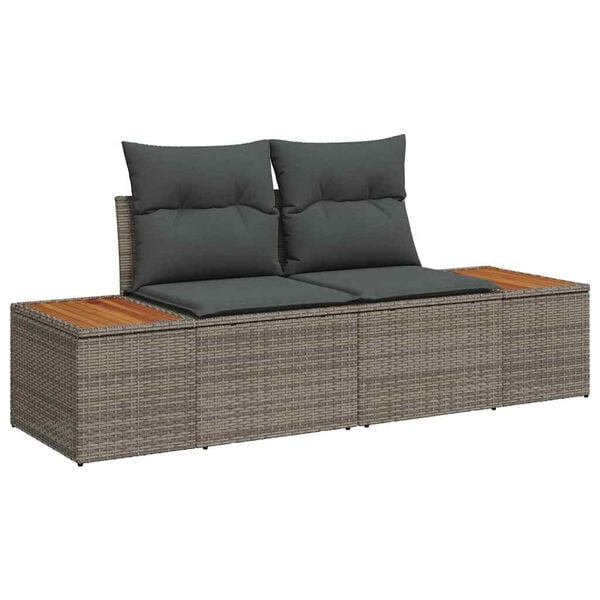 vidaXL Conjunto de Sofá de Jardim 5 pcs Cinzeto Rattan Sintético