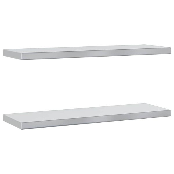 vidaXL Prateleiras de parede 2 pcs 75x23,5cm a&ccedil;o inoxid&aacute;vel prateado