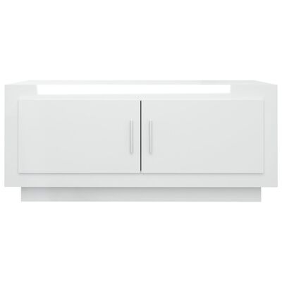 vidaXL Mesa de centro 102x50x45 cm madeira processada branco brilhante
