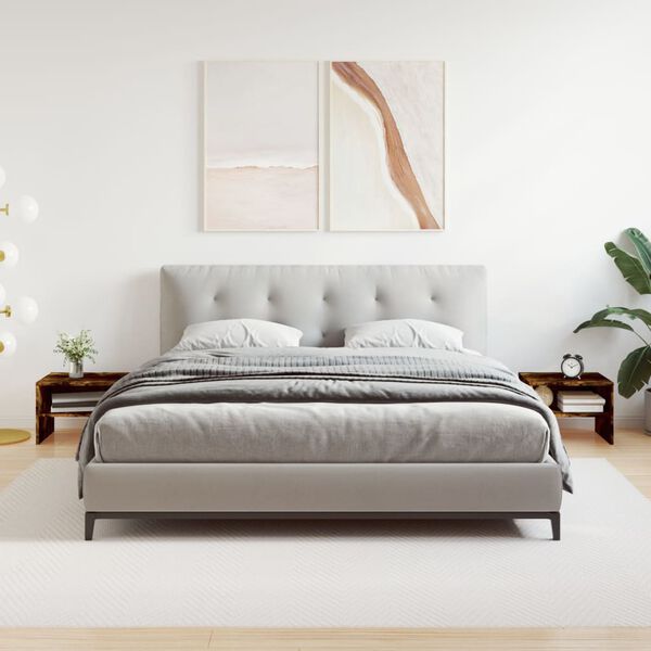 vidaXL Mesa cabeceira 2pcs 40x30x30cm derivado madeira carvalho fumado