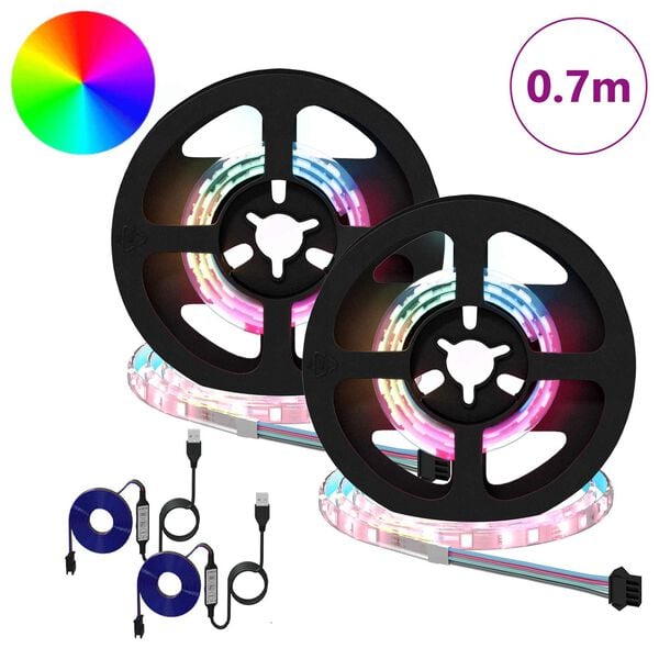 vidaXL Fita LED 4 pcs Preto e Transparente 35 x 0,8 x 0,3 cm