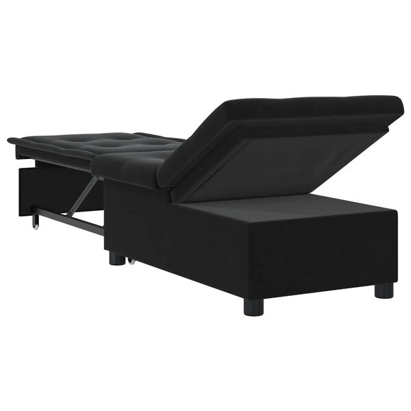 vidaXL Sof&aacute;-Cama Preto 194 x 67 x 82 cm Veludo