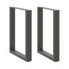 vidaXL P&eacute;s para mesa de jantar em formato de U, 2 pe&ccedil;as, antracite, 70x(72-73) cm, a&ccedil;o