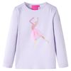 vidaXL T-shirt de manga comprida para crian&ccedil;a lil&aacute;s-claro 140