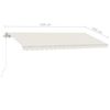 vidaXL Toldo retr&aacute;til manual com LED 450x350 cm cor creme