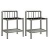 vidaXL Mesas de cabeceira 2 pcs metal cinzento e vidro preto