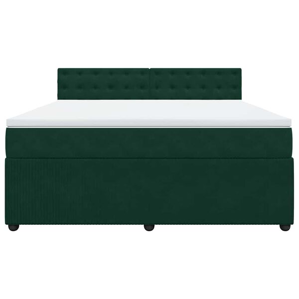vidaXL Cama com molas/colch&atilde;o 180x200 cm veludo verde-escuro
