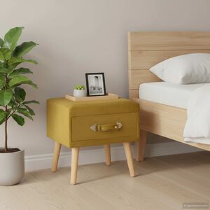 vidaXL Mesa-de-cabeceira 40x35x40 cm veludo mostarda