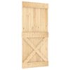 vidaXL Porta Deslizante NARVIK Natural e Preto 95 x 210 cm (213,5 cm)
