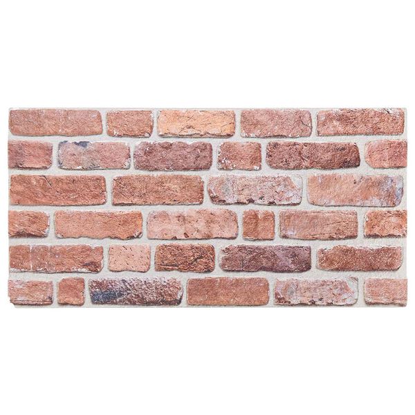 vidaXL Pain&eacute;is de parede 10 pcs Vermelho 100 x 50 cm Espuma EPS