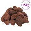 vidaXL Pedras vulc&acirc;nicas 25 kg 5-8 cm vermelho