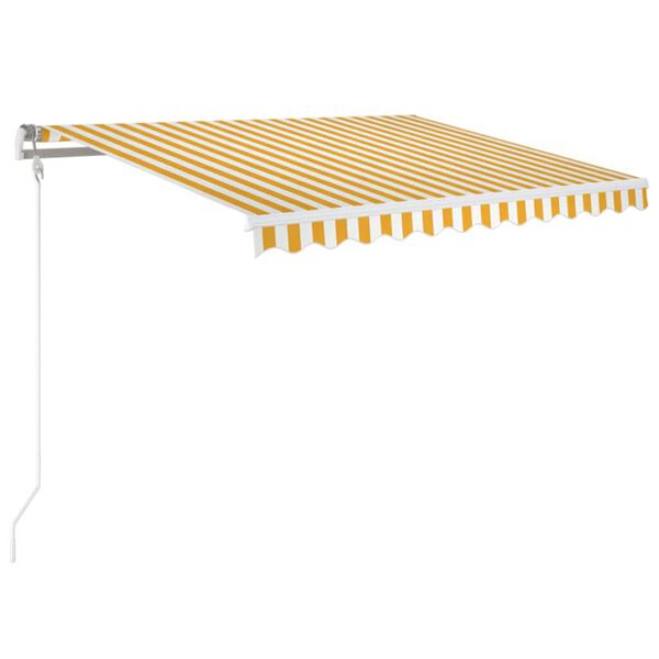 vidaXL Toldo retr&aacute;til autom&aacute;tico 350x250 cm amarelo e branco